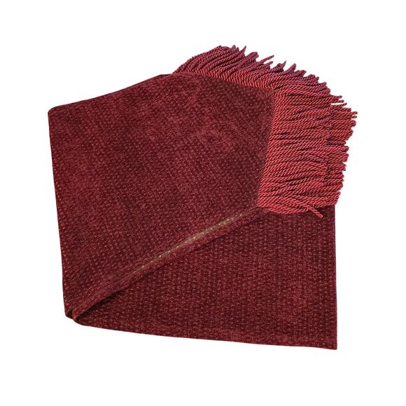 Serendipity Burgundy Table Runner Tapestry Fringe 70x13 - Picture 1 of 2